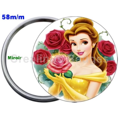 Badge Métal Miroir de 58 m/m avec Motif. (DIVERS).