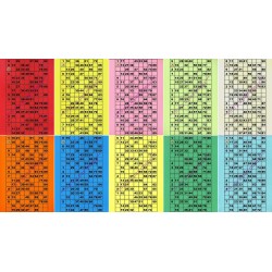 Lot de 10 Plaques de 6 cartons de loto plastifié pliable neuf (A4). Dont 2 Plaques offertes.