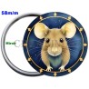 Badge Métal Miroir de 58 m/m avec Motif Zodiaque Chinois. (RAT).