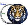 Badge Métal Miroir de 58 m/m avec Motif Zodiaque Chinois. (TIGRE).