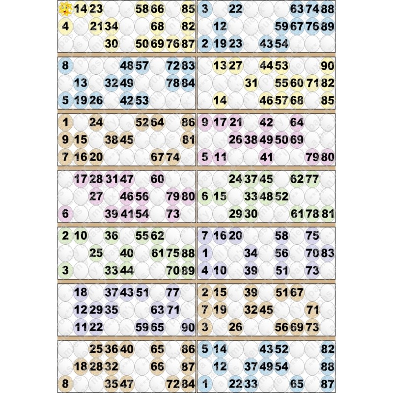 Plaque de 14 cartons de loto plastifié pliable neuf (A3).
