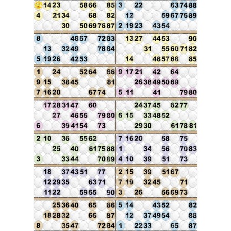 Plaque de 14 cartons de loto plastifié pliable neuf (A3).