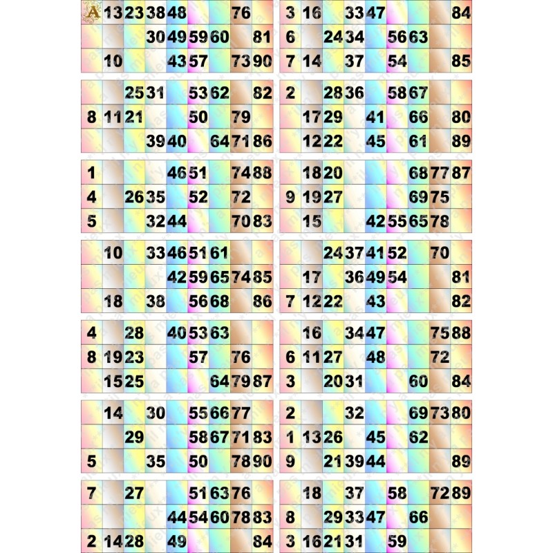 Plaque de 14 cartons de loto plastifié 200 microns neuf (A3).