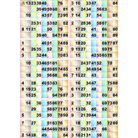 Plaque de 14 cartons de loto plastifié 200 microns neuf (A3).