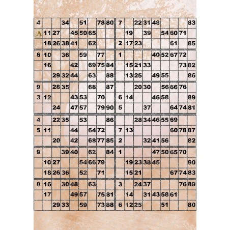 Plaque de 12 cartons de loto plastifié pliable neuf (A3).