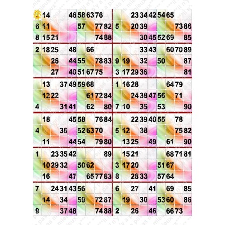 Plaque de 12 cartons de loto plastifié pliable neuf (A3).