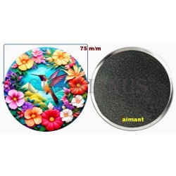 Badge Magnet Aimant 75 m/m avec Motif.
