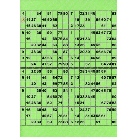 Plaque de 12 cartons de loto plastifié pliable neuf (A3).