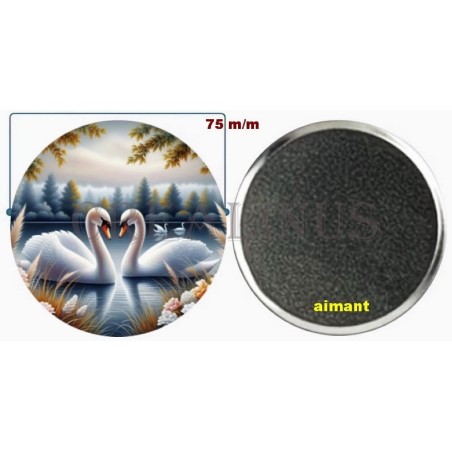 Badge Magnet Aimant 75 m/m avec Motif.
