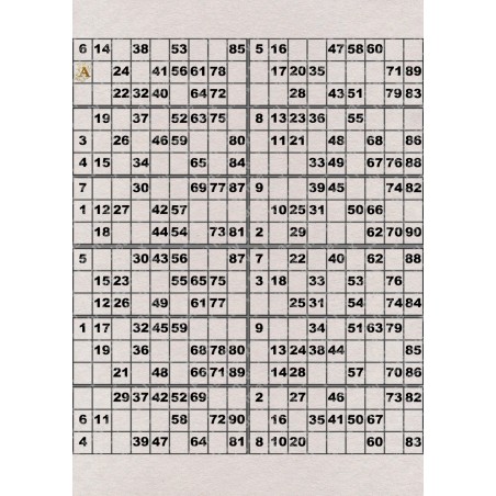 Plaque de 12 cartons de loto plastifié pliable neuf (A3).