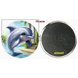 Badge Magnet Aimant 75 m/m avec Motif.