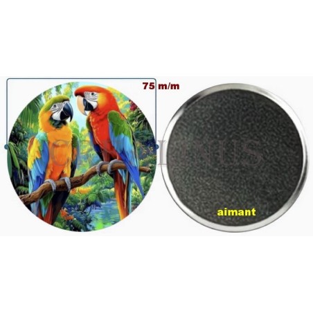 Badge Magnet Aimant 75 m/m avec Motif.