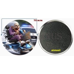 Badge Magnet Aimant 75 m/m avec Motif.