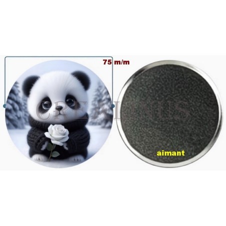 Badge Magnet Aimant 75 m/m avec Motif.