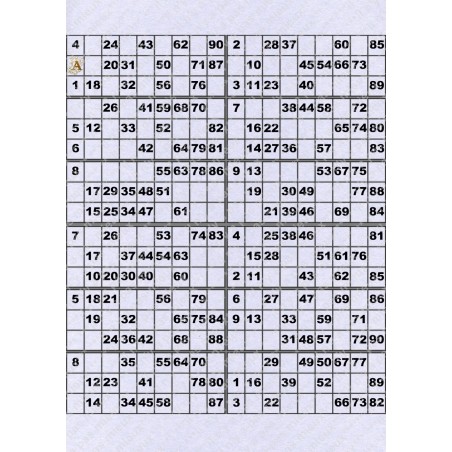 Plaque de 12 cartons de loto plastifié pliable neuf (A3).