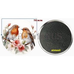 Badge Magnet Aimant 75 m/m avec Motif.
