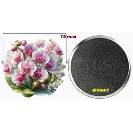 Badge Magnet Aimant 75 m/m avec Motif.