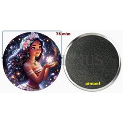 Badge Magnet Aimant 75 m/m avec Motif.