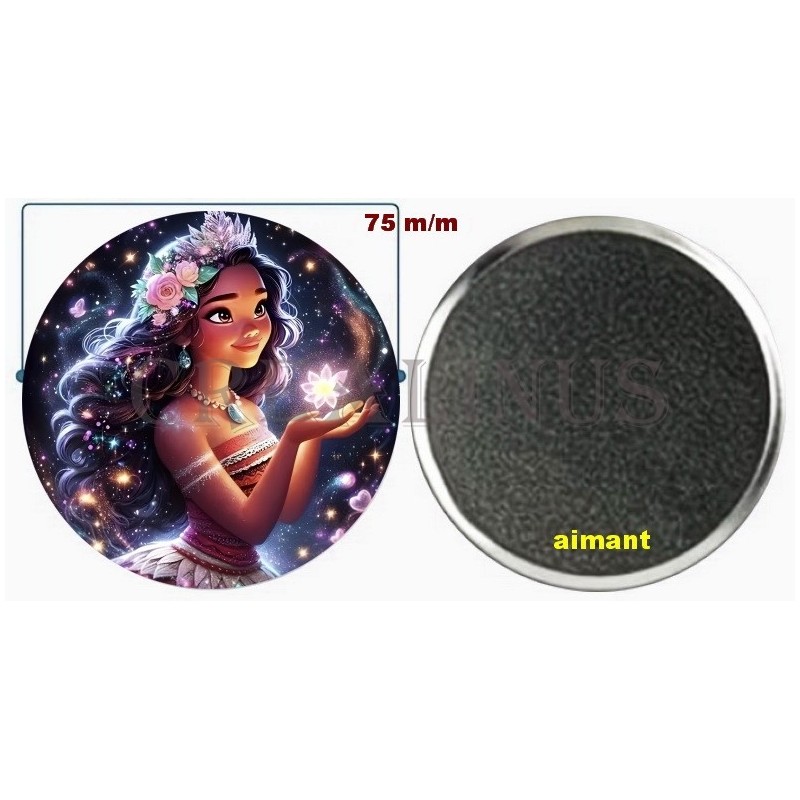 Badge Magnet Aimant 75 m/m avec Motif.