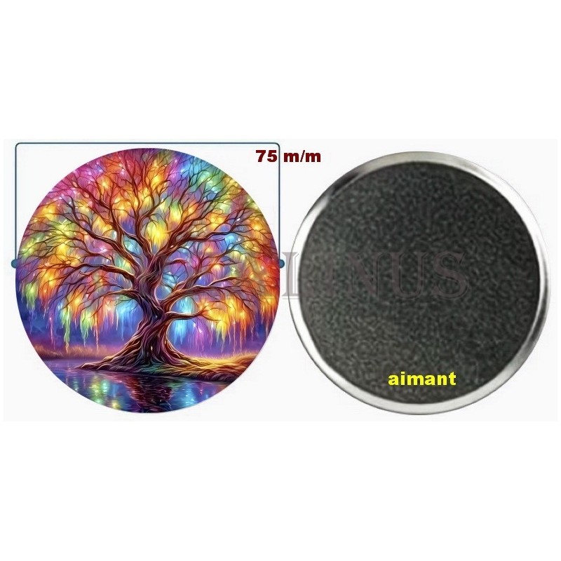Badge Magnet Aimant 75 m/m avec Motif.