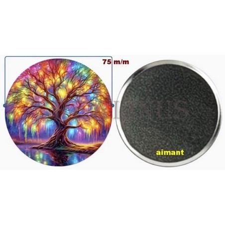 Badge Magnet Aimant 75 m/m avec Motif.