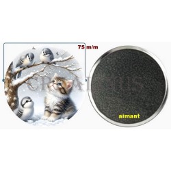 Badge Magnet Aimant 75 m/m avec Motif.