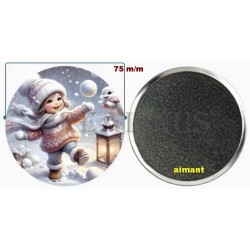 Badge Magnet Aimant 75 m/m avec Motif.