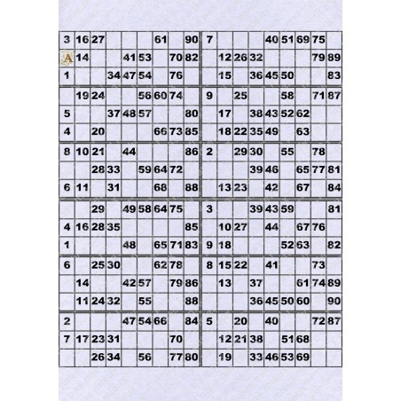 Plaque de 12 cartons de loto plastifié pliable neuf (A3).