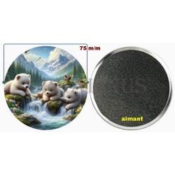 Badge Magnet Aimant 75 m/m avec Motif.