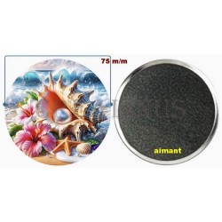 Badge Magnet Aimant 75 m/m avec Motif.