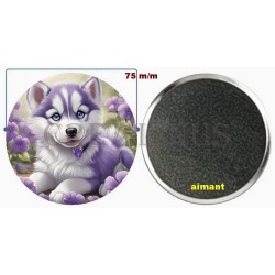 Badge Magnet Aimant 75 m/m avec Motif.