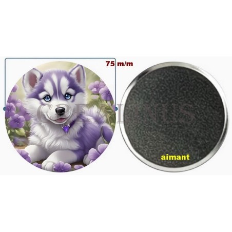 Badge Magnet Aimant 75 m/m avec Motif.