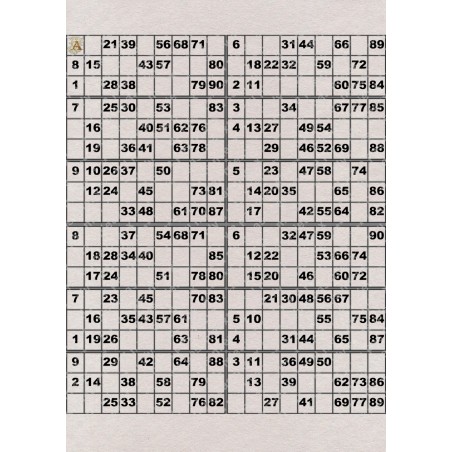 Plaque de 12 cartons de loto plastifié pliable neuf (A3).