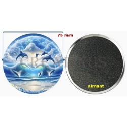 Badge Magnet Aimant 75 m/m avec Motif.