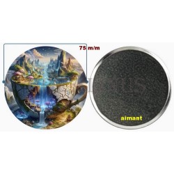 Badge Magnet Aimant 75 m/m avec Motif.