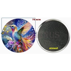 Badge Magnet Aimant 75 m/m avec Motif.