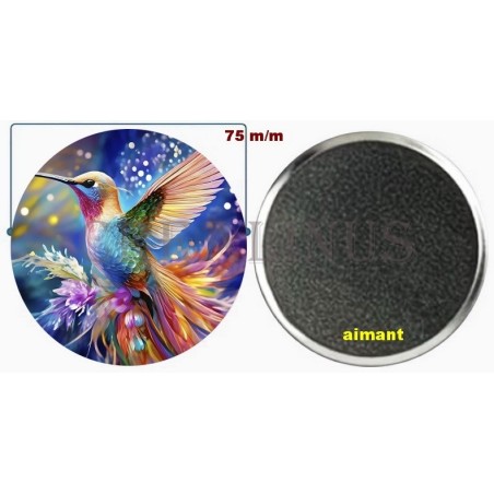 Badge Magnet Aimant 75 m/m avec Motif.