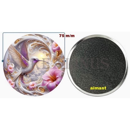 Badge Magnet Aimant 75 m/m avec Motif.