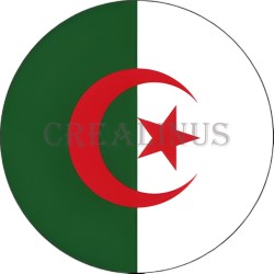Badge Magnet Aimant 75 m/m avec Motif Drapeau (Algérie)