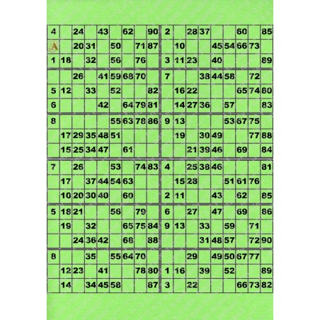 Plaque de 12 cartons de loto plastifié pliable neuf (A3).