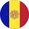 Badge Magnet Aimant 75 m/m avec Motif Drapeau (Andorre)