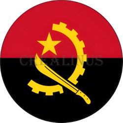 Badge Magnet Aimant 75 m/m avec Motif Drapeau (Angola)