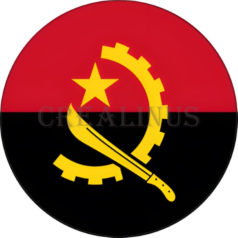 Badge Magnet Aimant 75 m/m avec Motif Drapeau (Angola)