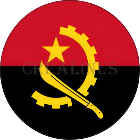 Badge Magnet Aimant 75 m/m avec Motif Drapeau (Angola)