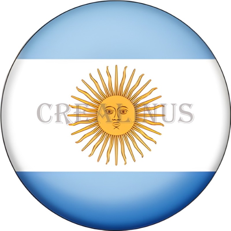 Badge Magnet Aimant 75 m/m avec Motif Drapeau (Argentine)