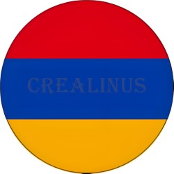 Badge Magnet Aimant 75 m/m avec Motif Drapeau (Arménie)