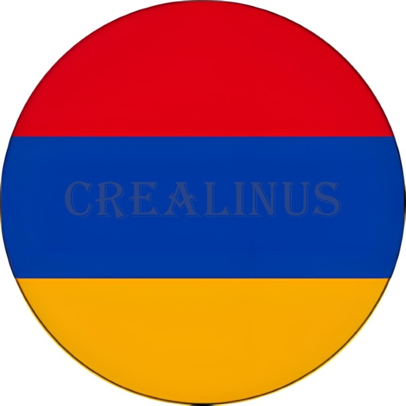 Badge Magnet Aimant 75 m/m avec Motif Drapeau (Arménie)