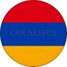 Badge Magnet Aimant 75 m/m avec Motif Drapeau (Arménie)