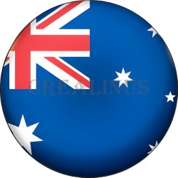 Badge Magnet Aimant 75 m/m avec Motif Drapeau (Australie)