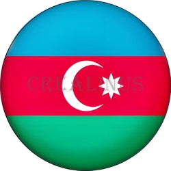 Badge Magnet Aimant 75 m/m avec Motif Drapeau (Azerbaïdjan)